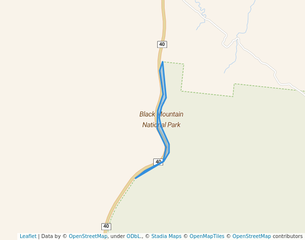 walking in Black Mountain National Park map in Degarra