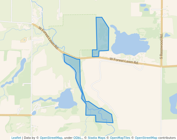 walking in Three Oaks Conservation Area map in Lakeside