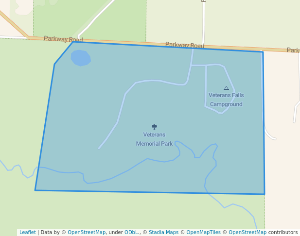 walking in Veterans Memorial Park map in Crivitz