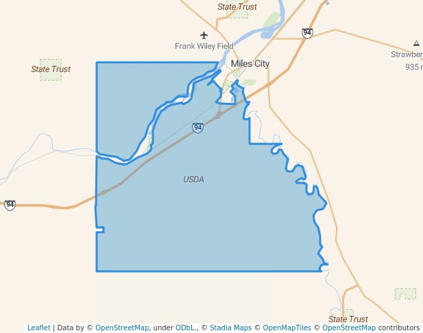 walking in USDA map in Miles City