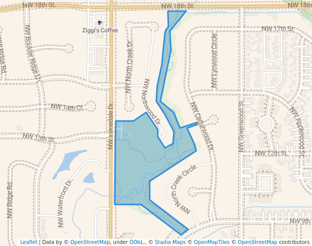 walking in North Creek Park map in Ankeny
