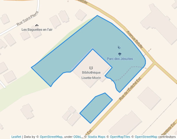 walking in Parc des Jésuites map in Rimouski