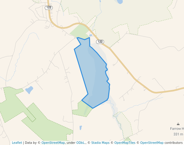walking in Moose Brook Wildlife Management Area map in Barre
