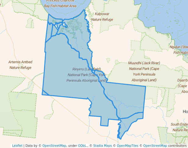 walking in Rinyirru (Lakefield) National Park (Cape York Peninsula Aboriginal Land) map in Lakefield