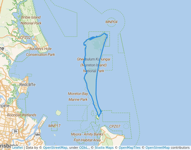 walking in Gheebulum Coonungai (Moreton Island) National Park map in Moreton Island