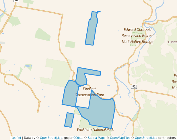 walking in Plunkett Conservation Park map in Buccan