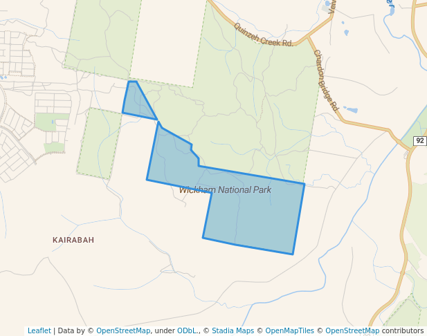 walking in Wickham National Park map in Buccan