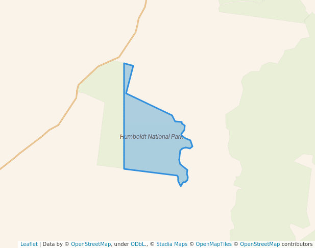 walking in Humboldt National Park map in Smoky Creek