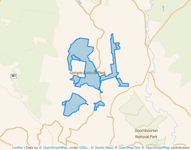 walking in Gympie National Park map in Miva