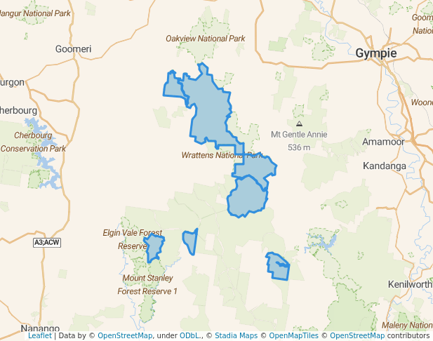 walking in Wrattens National Park map in Tansey