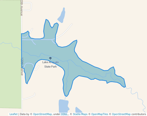 walking in Lake Ahquabi State Park map in Indianola