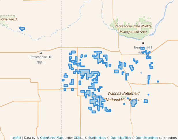 walking in Black Kettle National Grassland map in Cheyenne