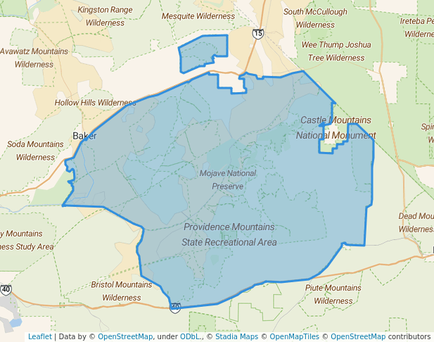 walking in Mojave National Preserve map in Elora