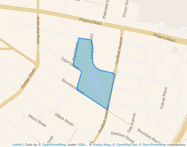 walking in Rigel Reserve map in Mandurah