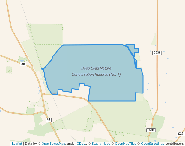 walking in Deep Lead Nature Conservation Reserve (No. 1) map in Lubeck