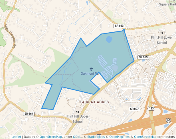 walking in Oak Marr Park map in Vienna