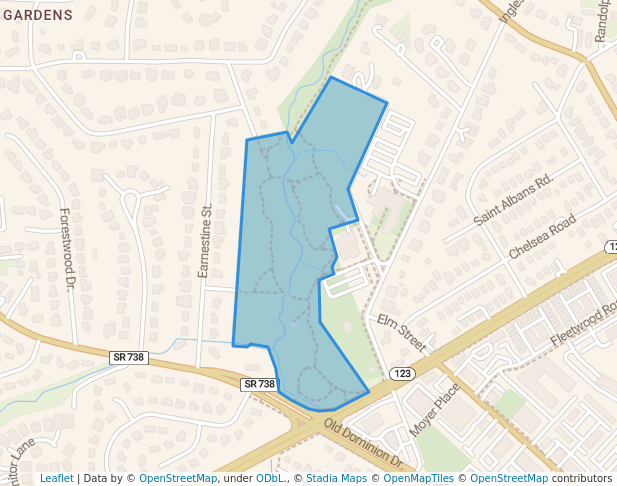 walking in McLean Central Park map in McLean
