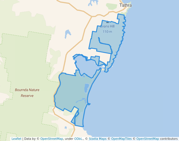 walking in Bournda National Park map in Wallagoot