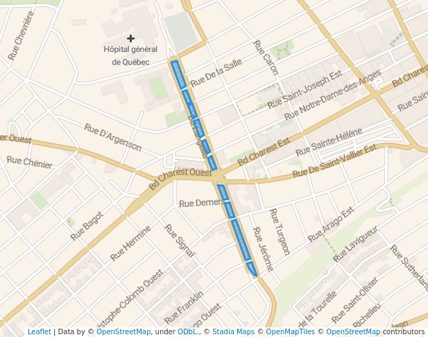 walking in Parc Langelier map in Québec City