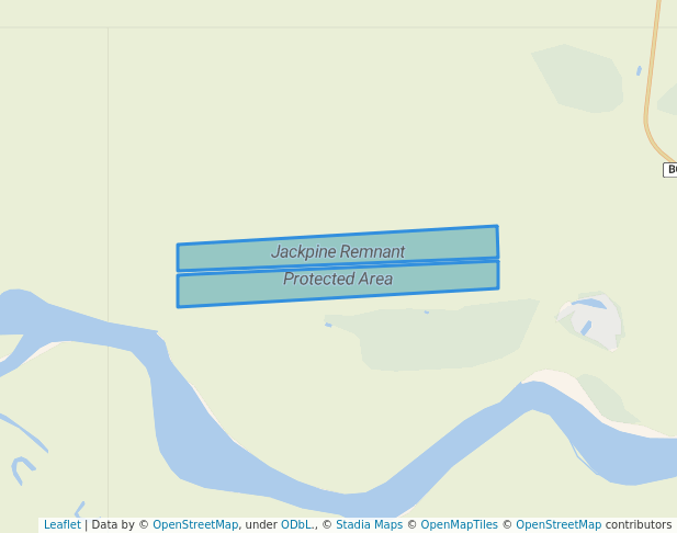 walking in Jackpine Remnant Protected Area map in Fort Nelson