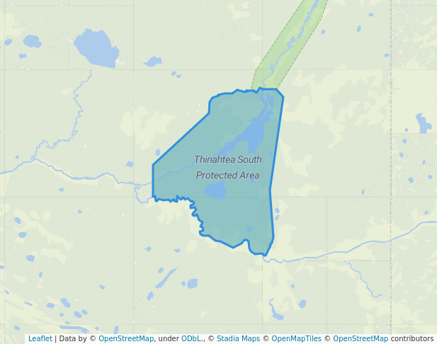 walking in Thinahtea South Protected Area map in Fort Nelson