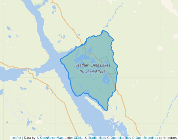 walking in Heather - Dina Lakes Provincial Park map in Mackenzie