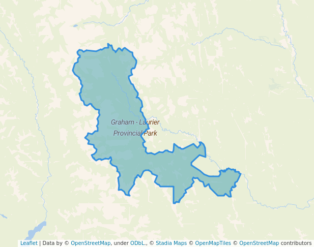 walking in Graham - Laurier Provincial Park map in Pink Mountain