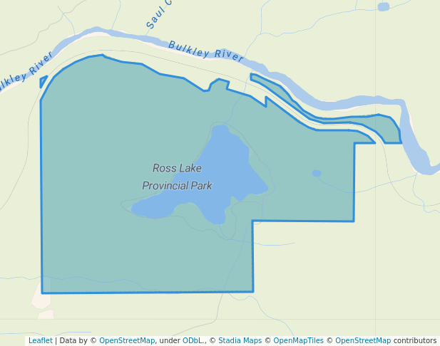 walking in Ross Lake Provincial Park map in New Hazelton