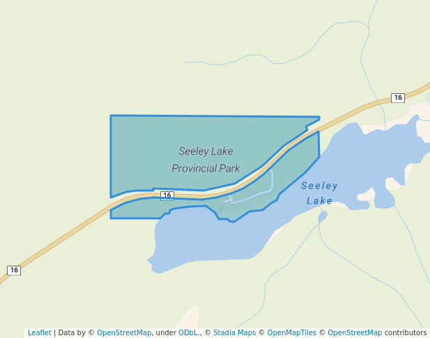 walking in Seeley Lake Provincial Park map in Hazelton