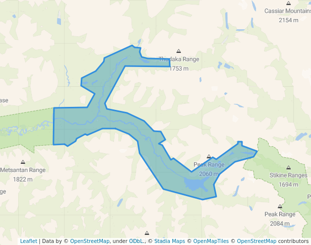 walking in Chukachida Protected Area map in Fort Ware