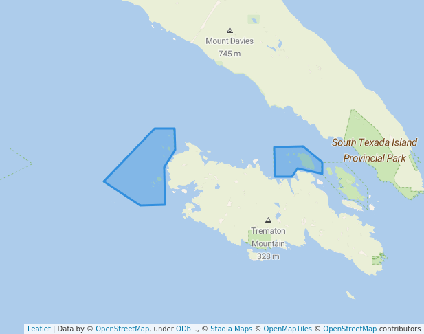 walking in Sabine Channel Provincial Park map in Lasqueti Island
