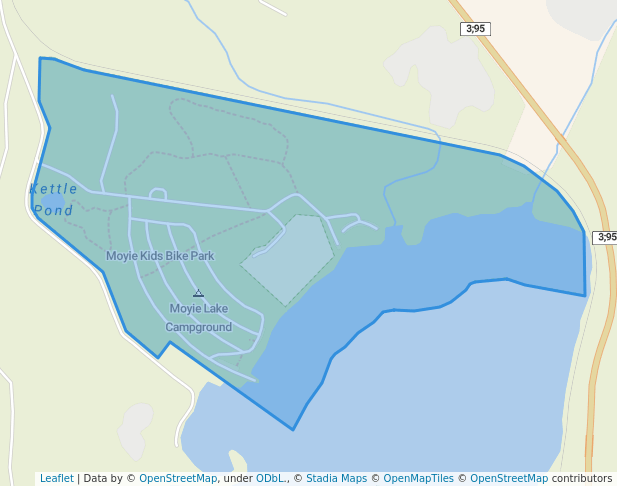 walking in Moyie Lake Provincial Park map in Cranbrook