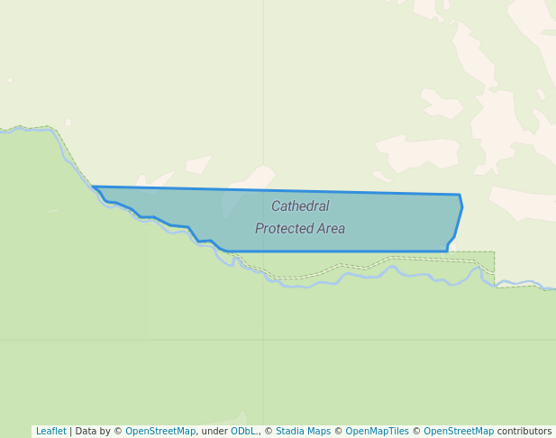 walking in Cathedral Protected Area map in Kaleden