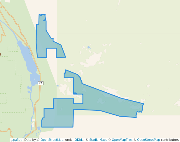 walking in Vaseux Protected Area map in Oliver