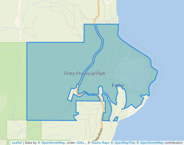 walking in Fintry Provincial Park map in West Kelowna
