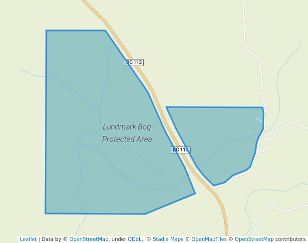 walking in Lundmark Bog Protected Area map in Terrace
