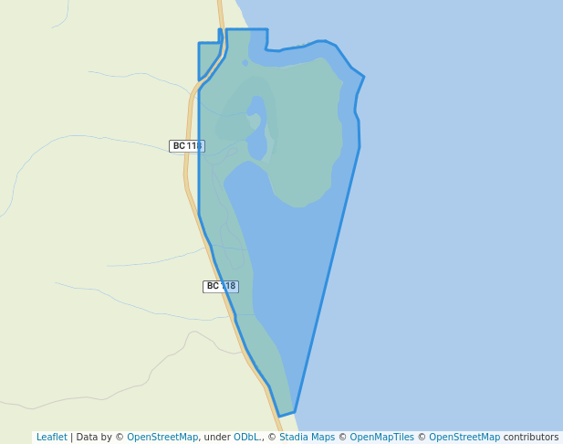 walking in Red Bluff Provincial Park map in Granisle