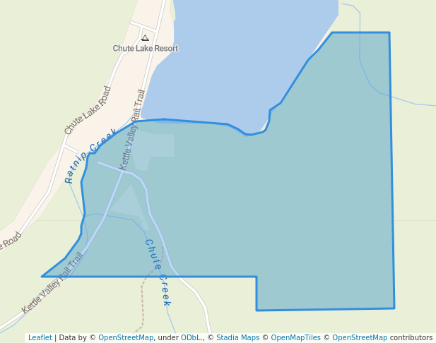 walking in Chute Lake Recreation Site map in Naramata