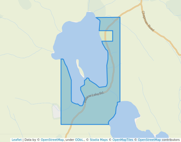 walking in Tanglechain Lake Recreation Site map in Granisle