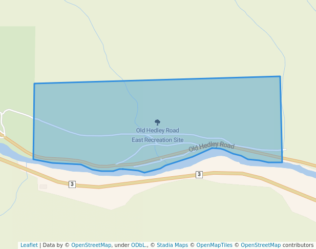 walking in Old Hedley Road East Recreation Site map in Osoyoos