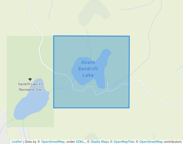 walking in Sandrift Lake #2 Recreation Site map in Lumby
