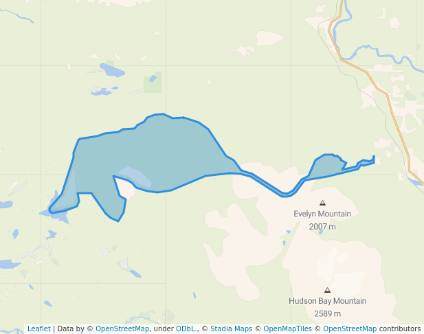 walking in Hankin-Evelyn Backcountry Trails Recreation Site map in Smithers