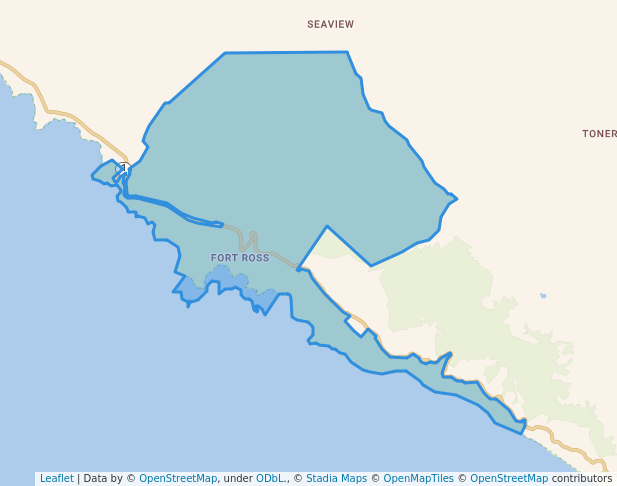 walking in Fort Ross State Historic Park map in Jenner