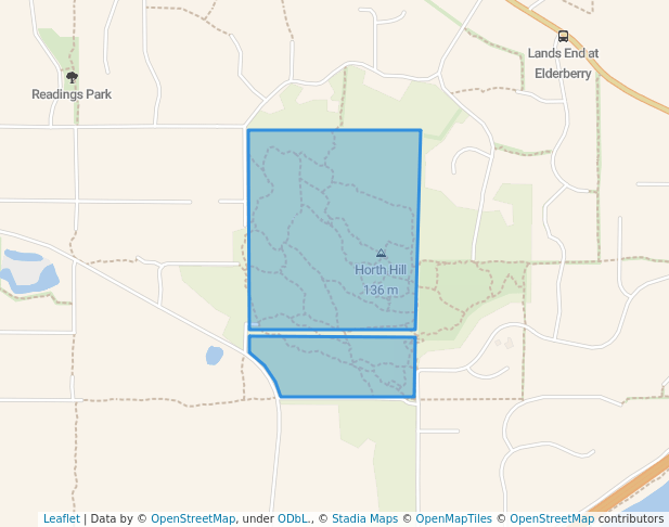 walking in Horth Hill Regional Park map in North Saanich