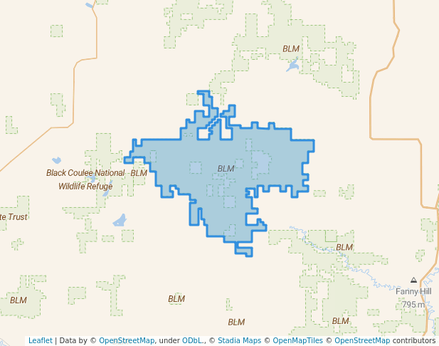 walking in BLM map in Loring