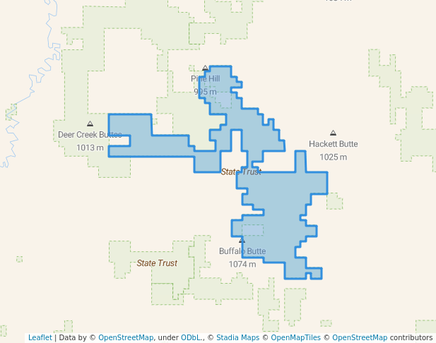 walking in State Trust map in Broadus