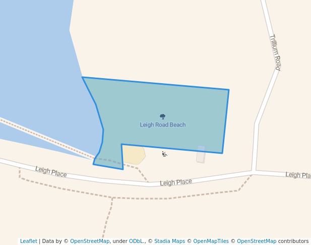 walking in Leigh Road Beach map in View Royal