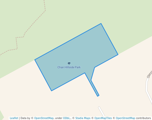 walking in Chan Hillside Park map in View Royal