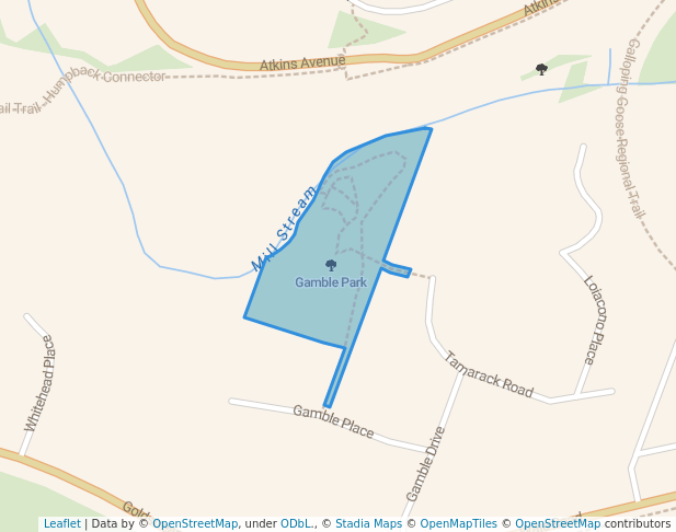 walking in Gamble Park map in View Royal