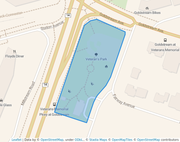 walking in Veteran's Park map in View Royal